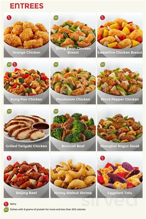 menu de panda express